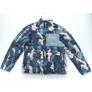 Burton Jacket Womens Medium Pink Floral Down Puffer Snap Front Lightweight